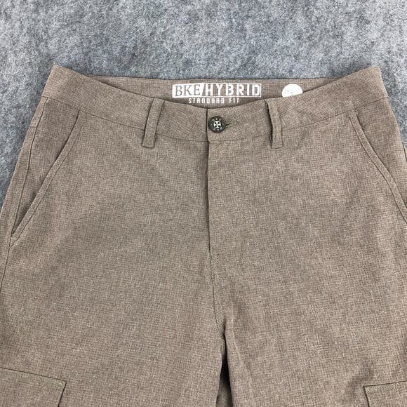 BKE Hybrid Shorts Mens 30 Tan Cargo Pockets Flat Front Mid Rise Standard Fit - Picture 5 of 12
